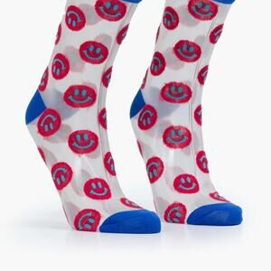 MOTHER The Step Up Happy Sad MF Sheer Socks OS